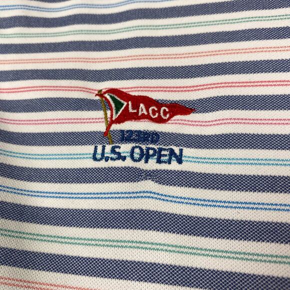 Johnnie O Shirt Mens M Striped Golf Polo Los Angeles Country Club LACC US Open - Picture 3 of 6